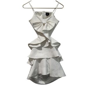 Bardot white tulip bow dress